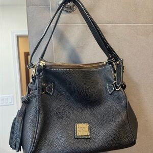 Dooney & Bourke Black Pebble Leather Shoulder Bag